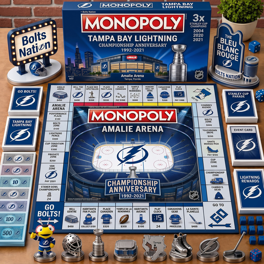 Premium NHL TBL Championship Anniversary  Monopoly Collector’s Edition Board Game V3