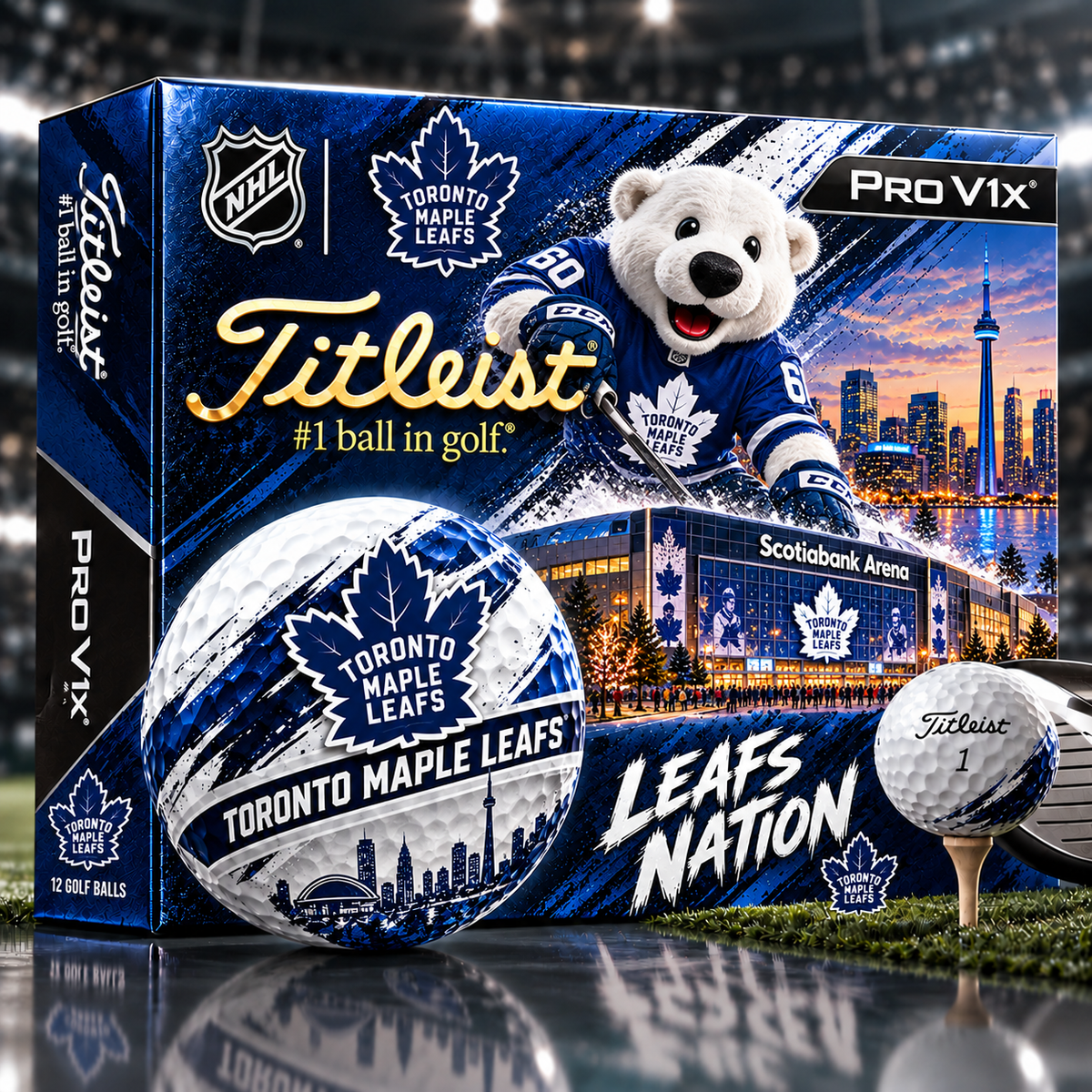 Premium NHL TML x Titleist Pro V1 Skyline & Stadium Golf Balls Set