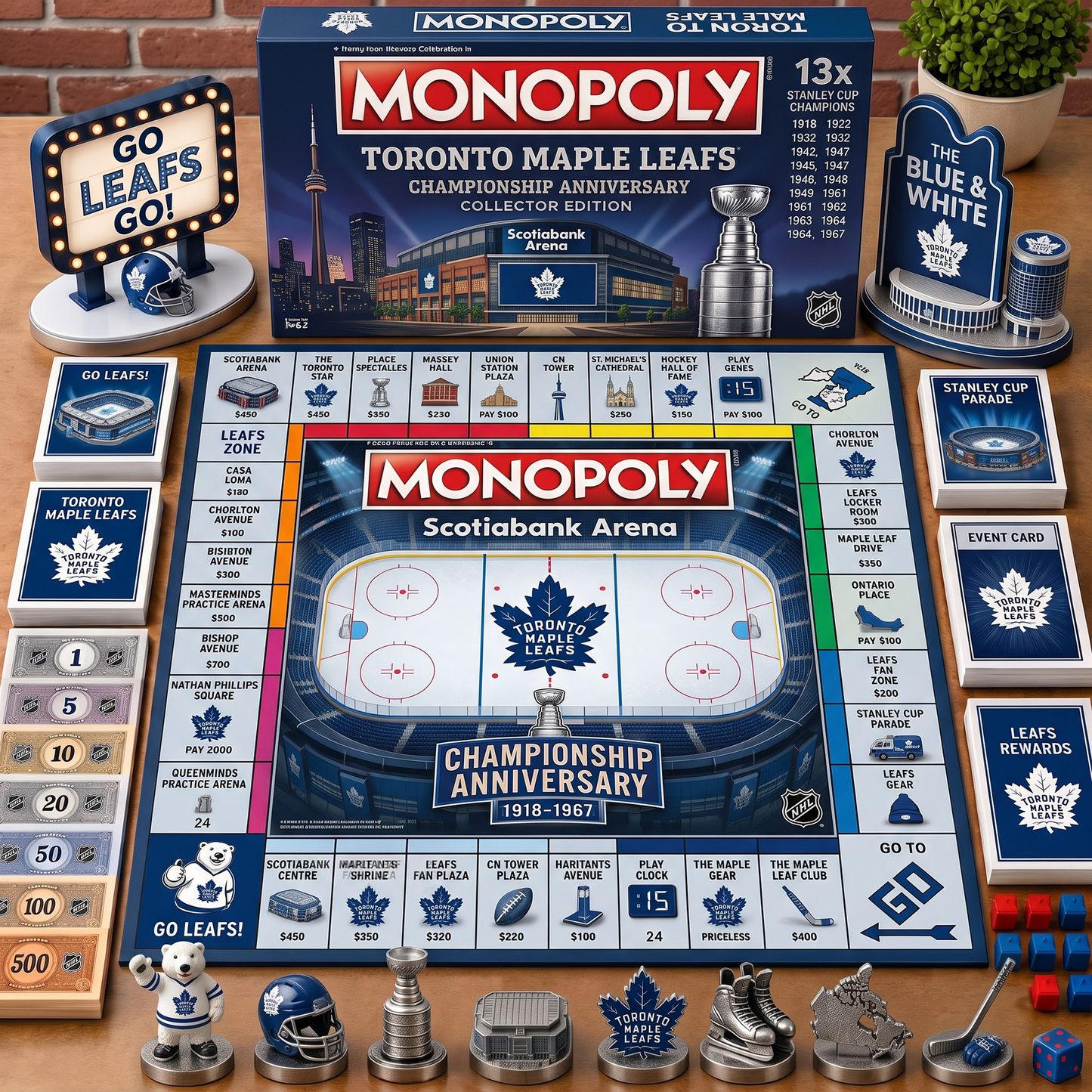 Premium NHL TOT Championship Anniversary  Monopoly Collector’s Edition Board Game V3