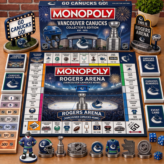 Premium NHL VAN Championship Anniversary  Monopoly Collector’s Edition Board Game V3