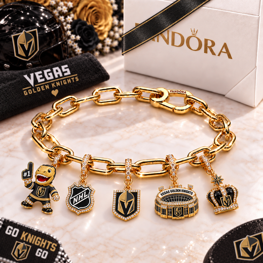 Premium NHL VGK Game Day Gold Charm Bracelet V5