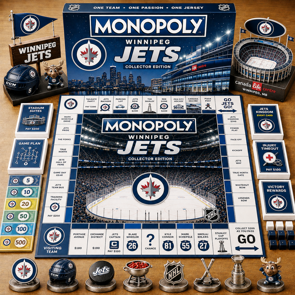 Premium NHL WJ Game Night Monopoly Collector’s Edition Board Game V5