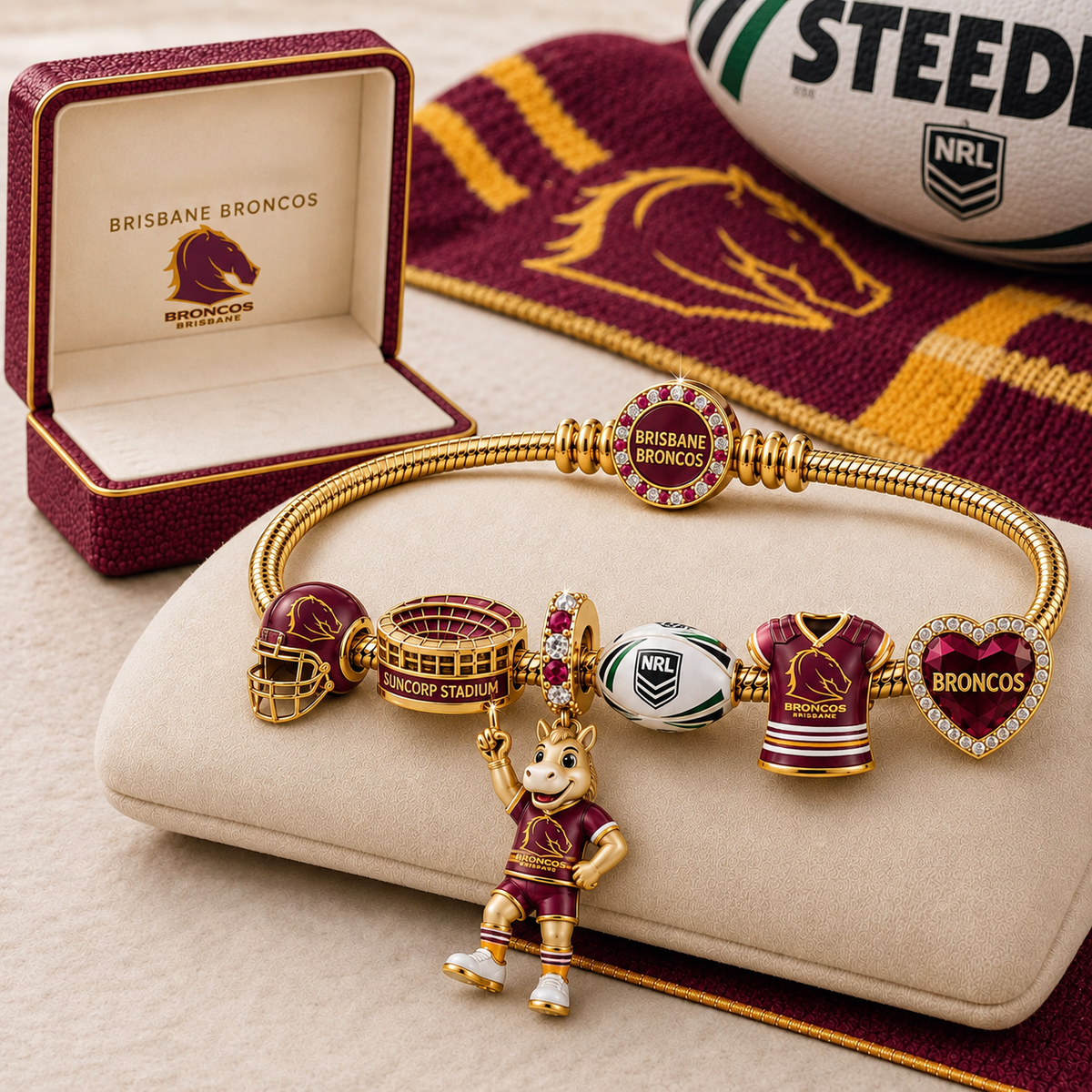 Premium NRL BB Gold Charm Bracelet Set