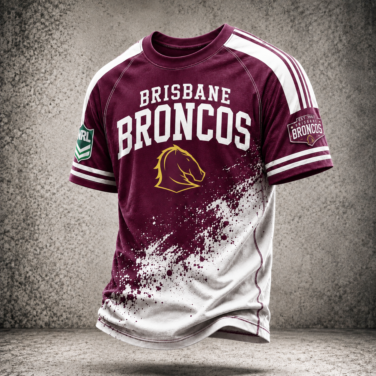 Premium NRL BB Vintage Paint Splatter Performance T-Shirt