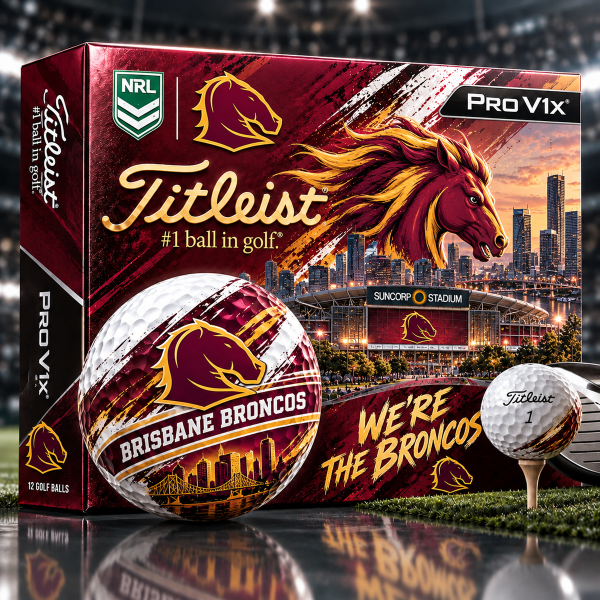 Premium NRL BB x Titleist Pro V1 Skyline & Stadium Golf Balls Set