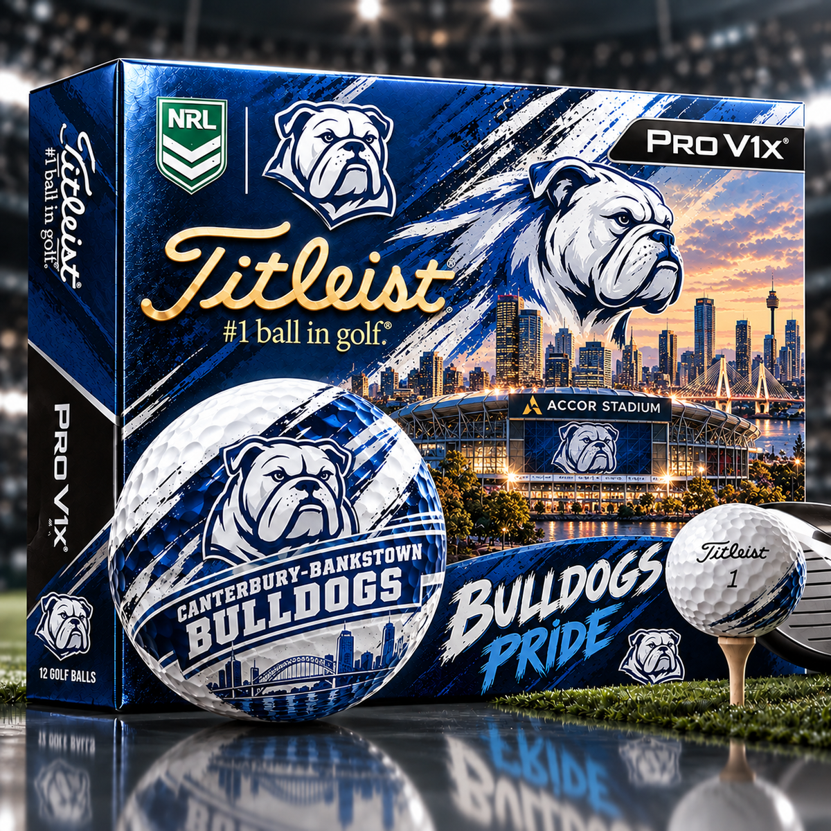 Premium NRL CBB x Titleist Pro V1 Skyline & Stadium Golf Balls Set