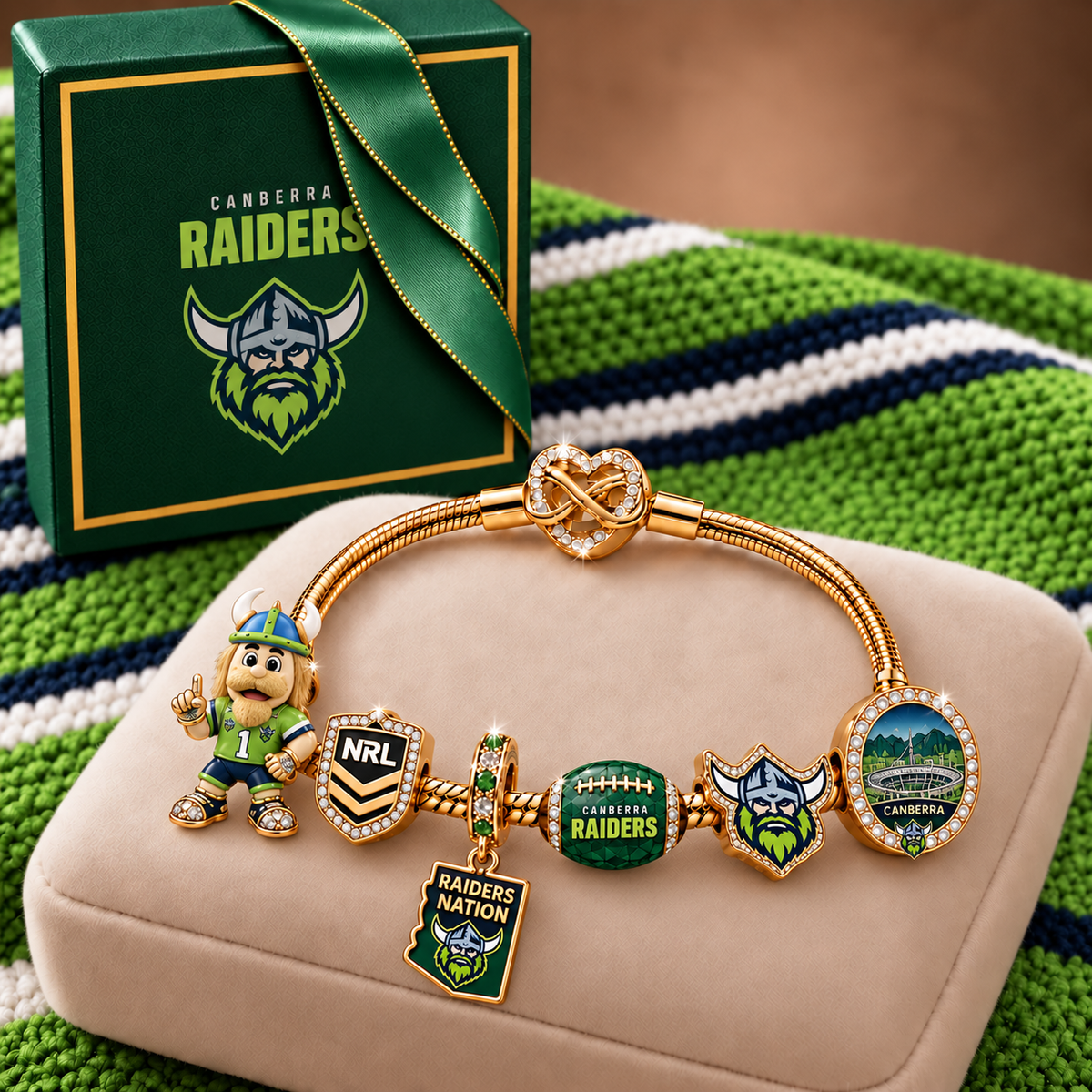 Premium NRL CR Collector Rose Gold Charm Bracelet V6