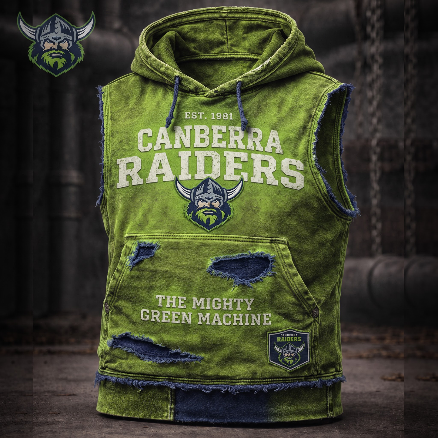 Premium NRL CR Vintage Distressed Hooded Tank