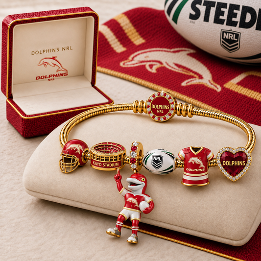 Premium NRL DOL Gold Charm Bracelet Set