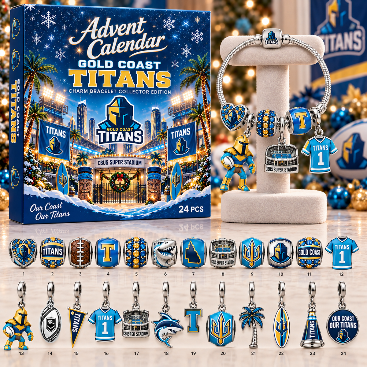 Premium NRL GCT Advent Calendar Charm Bracelet Set V5