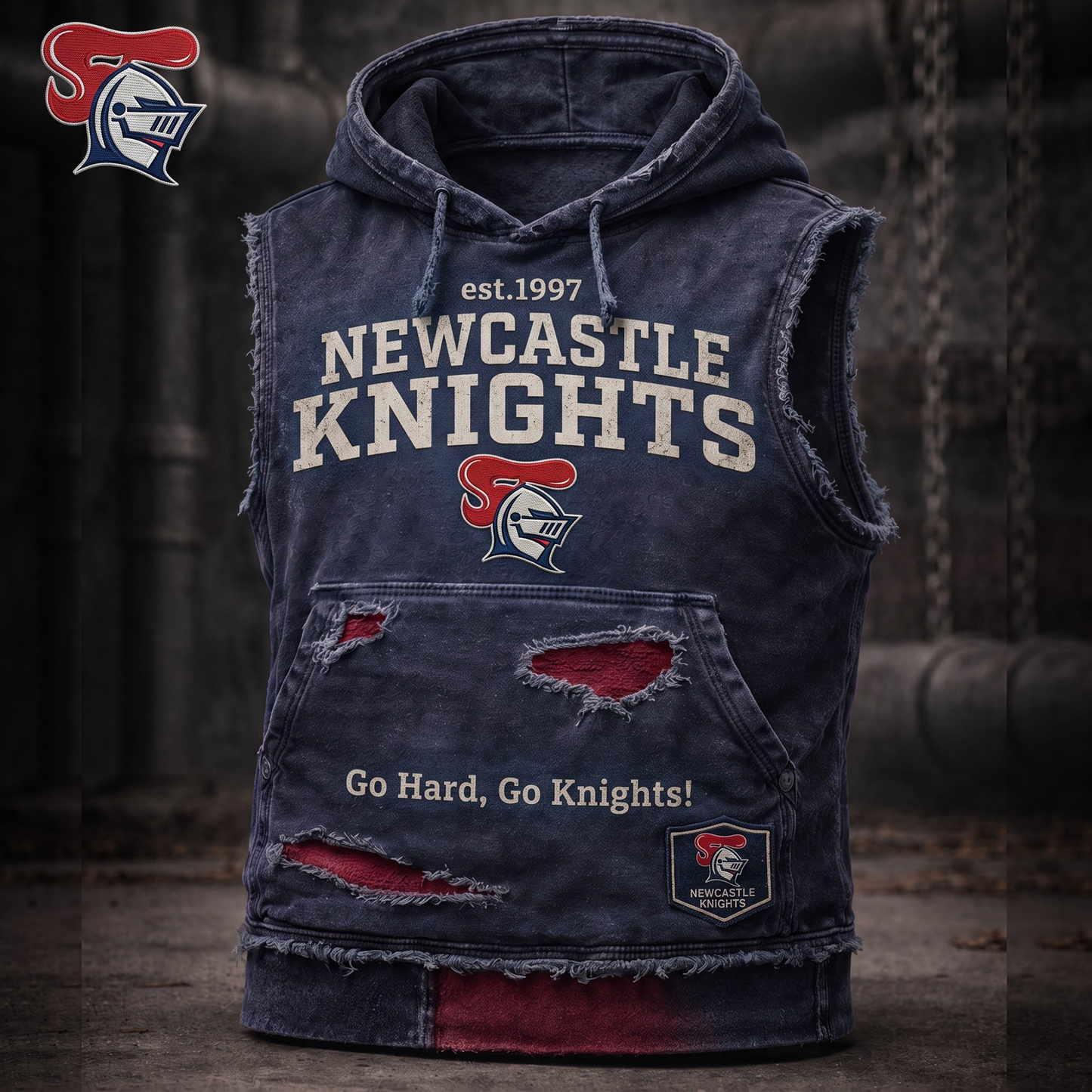 Premium NRL KN Vintage Distressed Hooded Tank