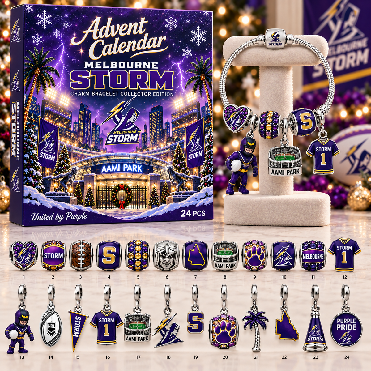 Premium NRL MS Advent Calendar Charm Bracelet Set V5