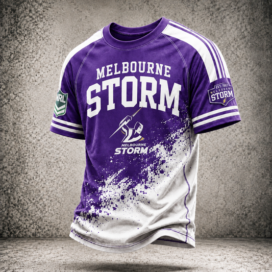 Premium NRL MS Vintage Paint Splatter Performance T-Shirt