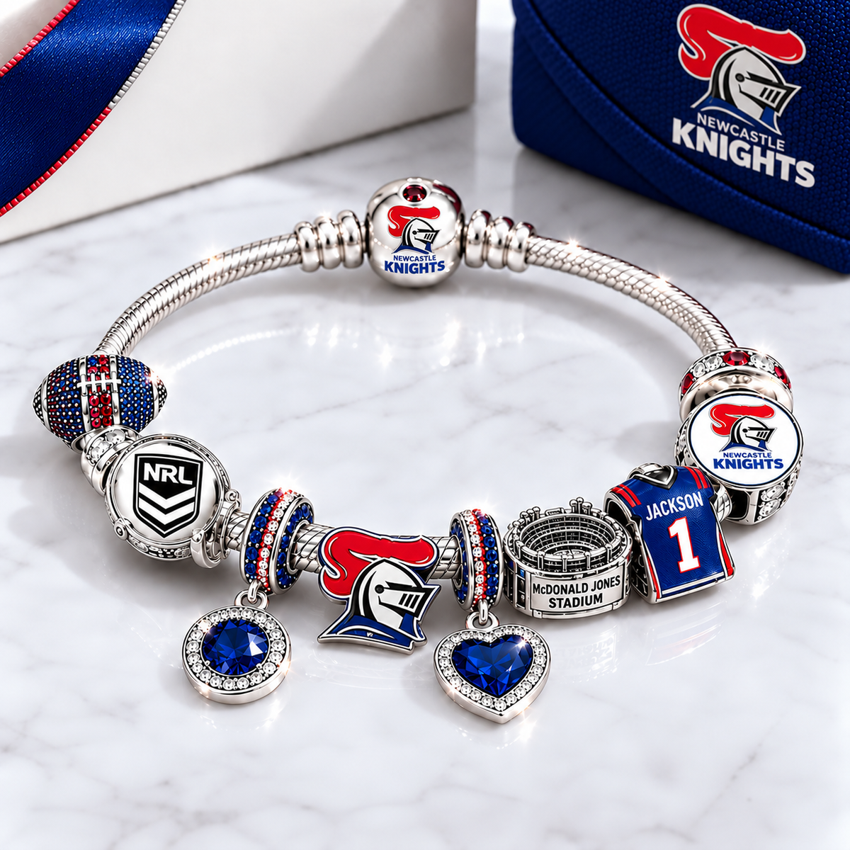 Premium NRL NK Team Spirit Charm Bracelet V8