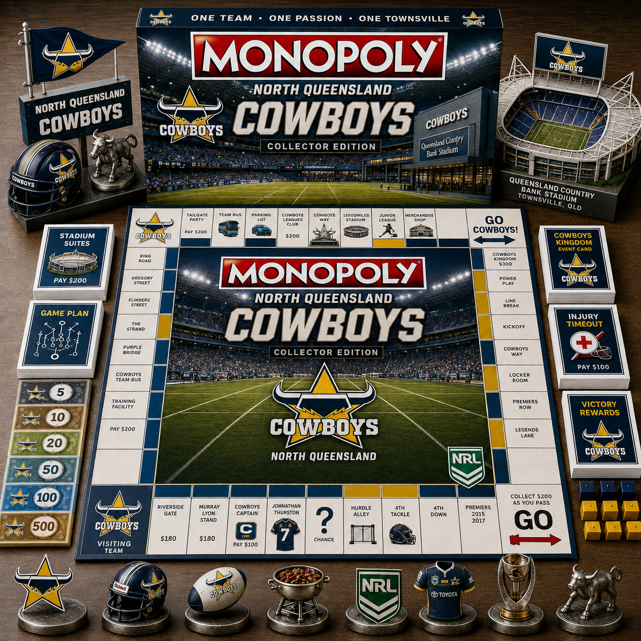 Premium NRL NQC Game Night Monopoly Collector’s Edition Board Game V5