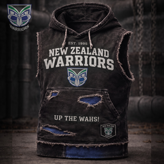 Premium NRL NZW Vintage Distressed Hooded Tank