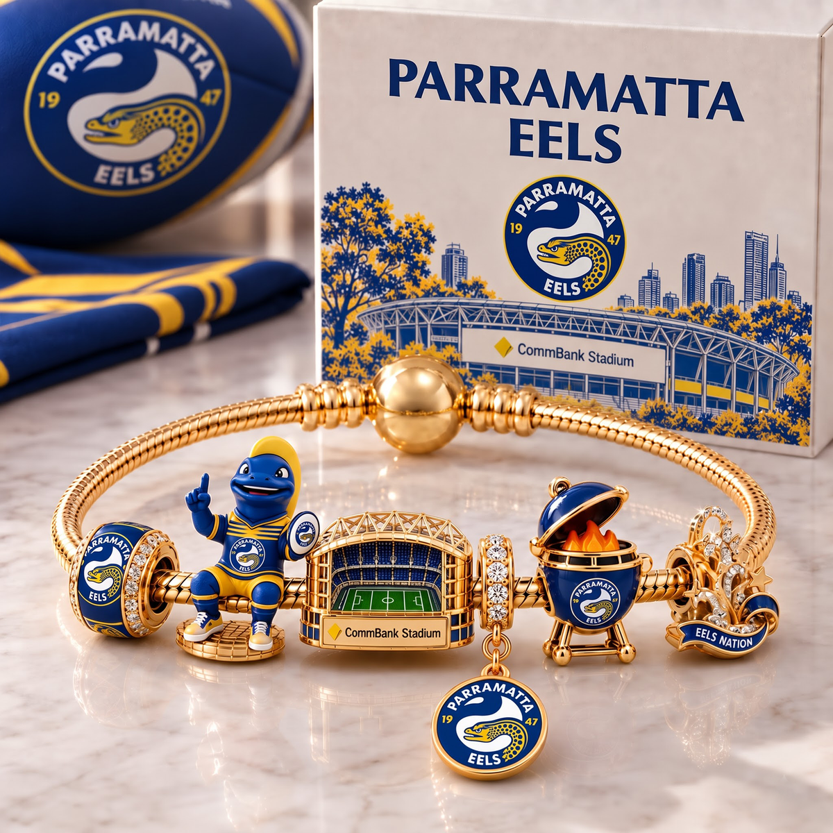 Premium NRL PE Heritage Gold Charm Bracelet Set V3