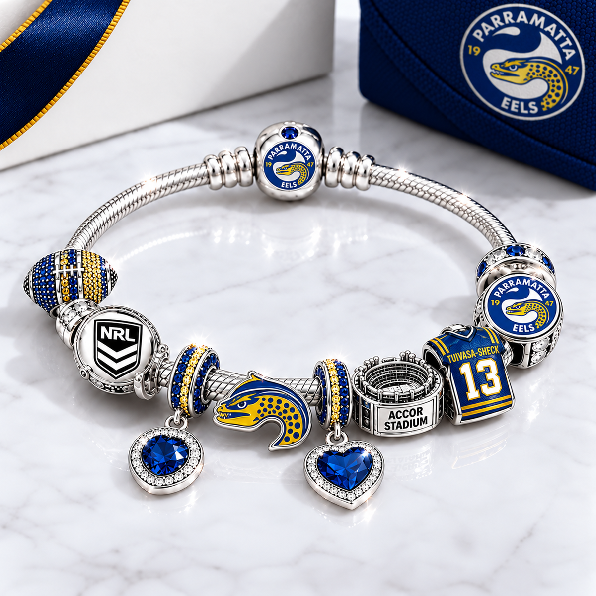 Premium NRL PE Team Spirit Charm Bracelet V8