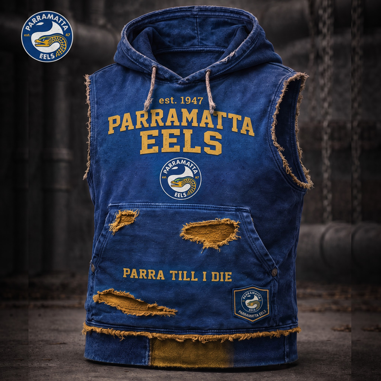 Premium NRL PE Vintage Distressed Hooded Tank