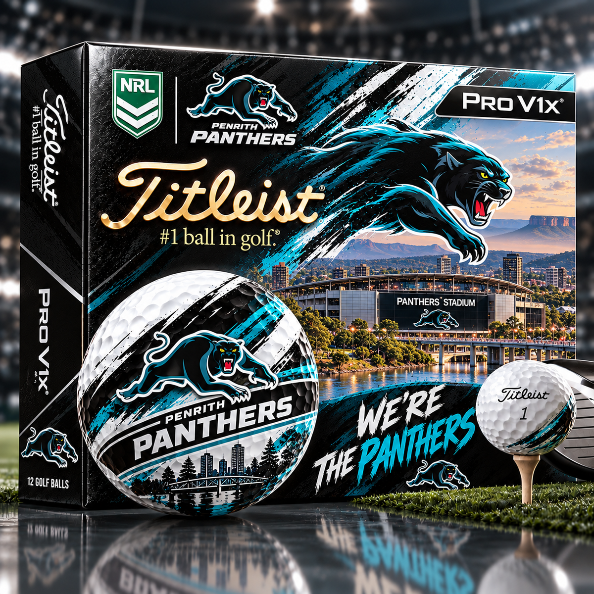 Premium NRL PP x Titleist Pro V1 Skyline & Stadium Golf Balls Set