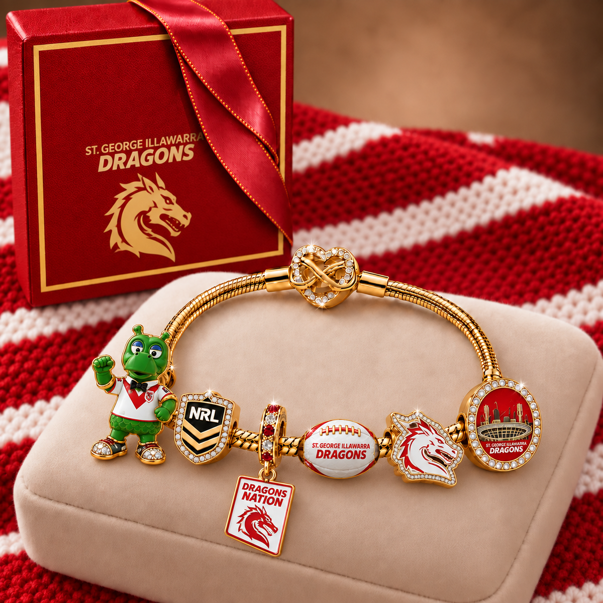 Premium NRL SGID Collector Rose Gold Charm Bracelet V6
