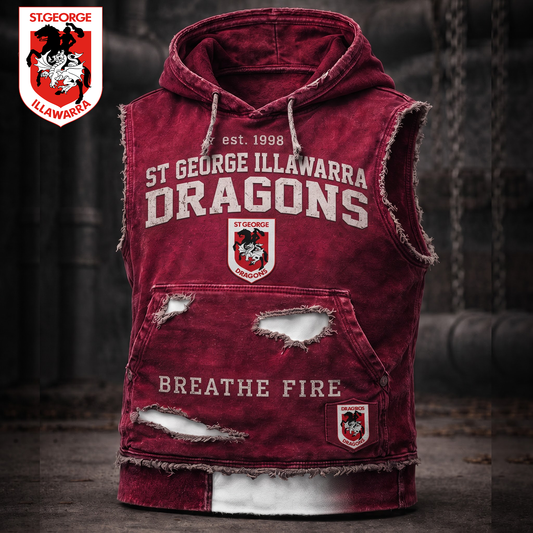 Premium NRL SGID Vintage Distressed Hooded Tank