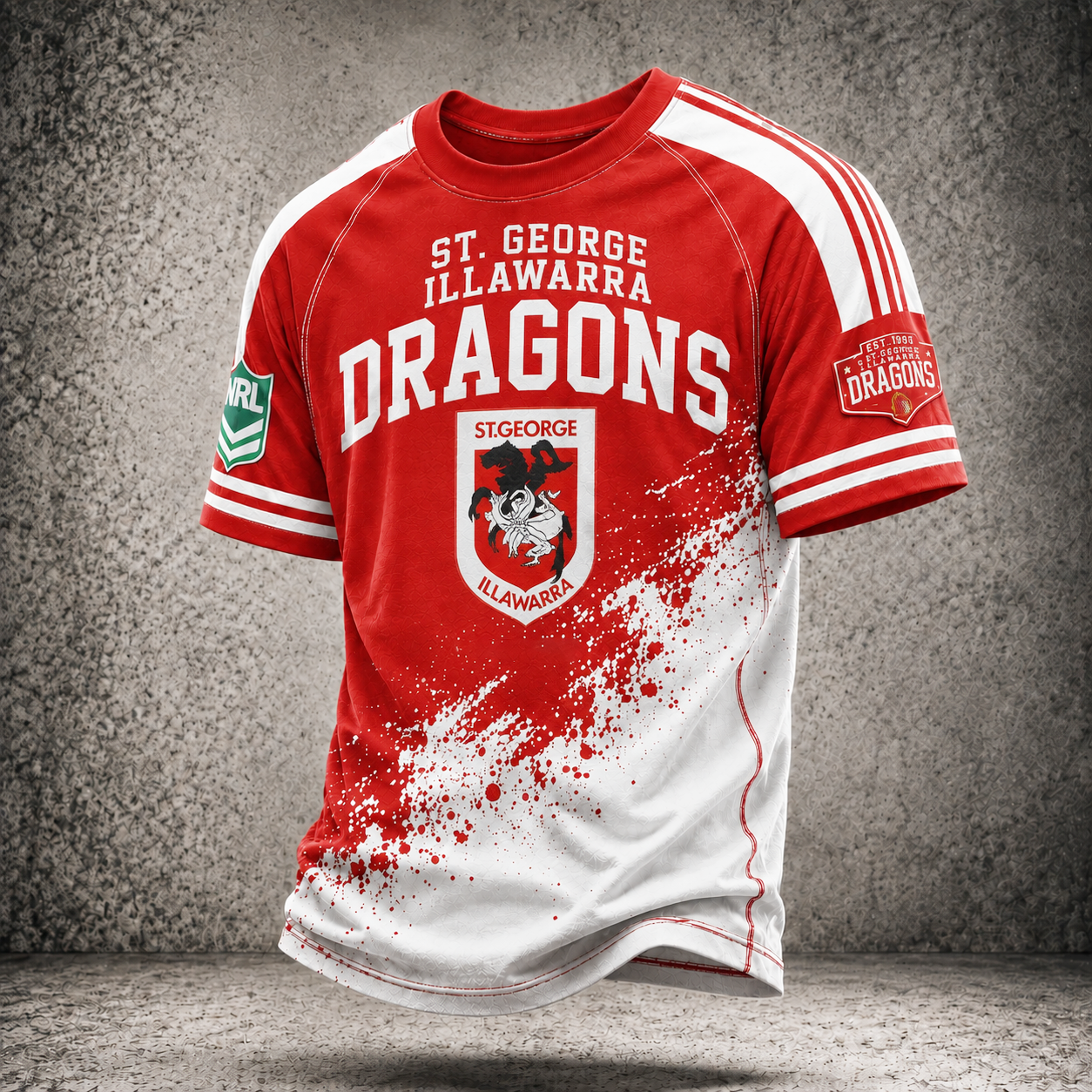 Premium NRL SGID Vintage Paint Splatter Performance T-Shirt