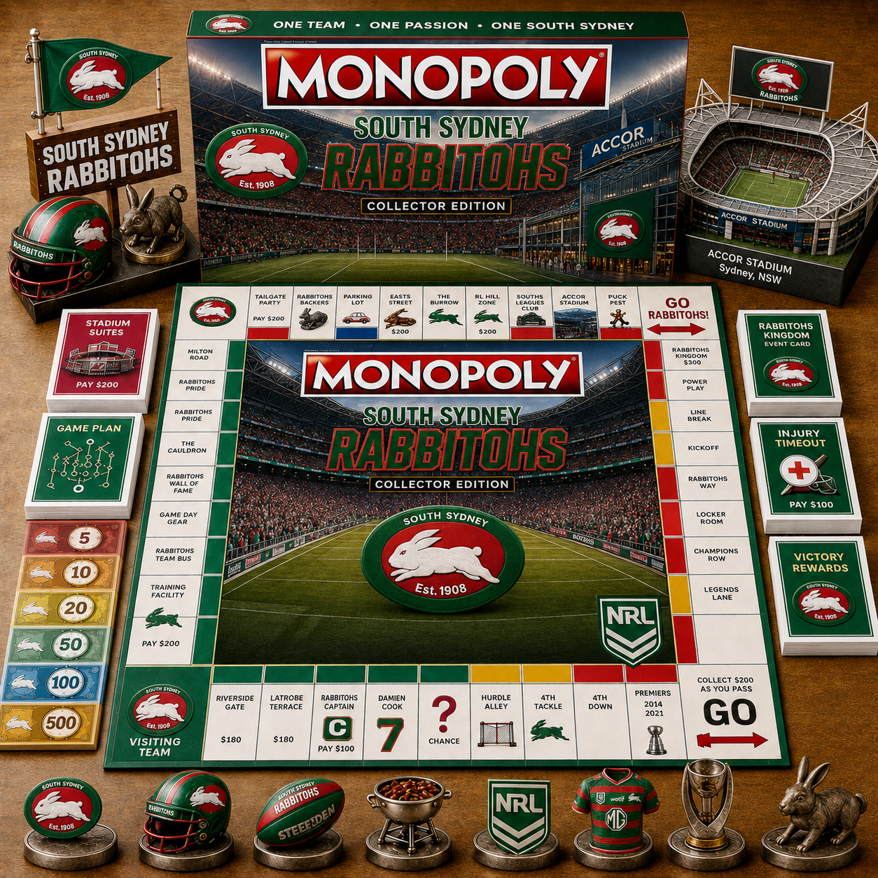 Premium NRL SSR Game Night Monopoly Collector’s Edition Board Game V5