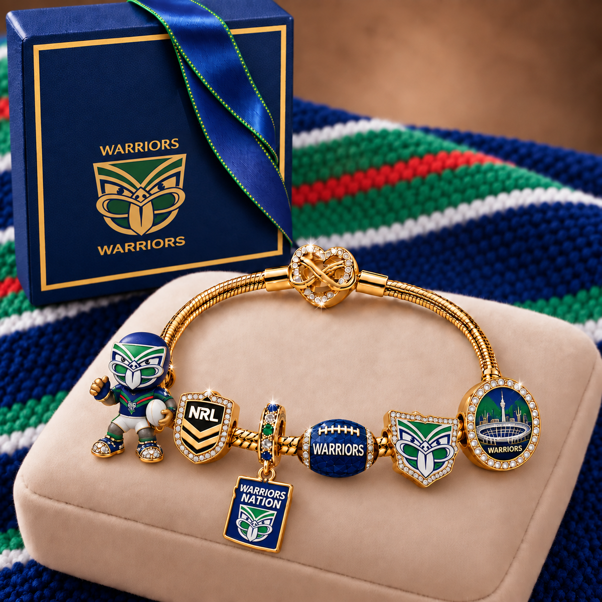 Premium NRL WAR Collector Rose Gold Charm Bracelet V6