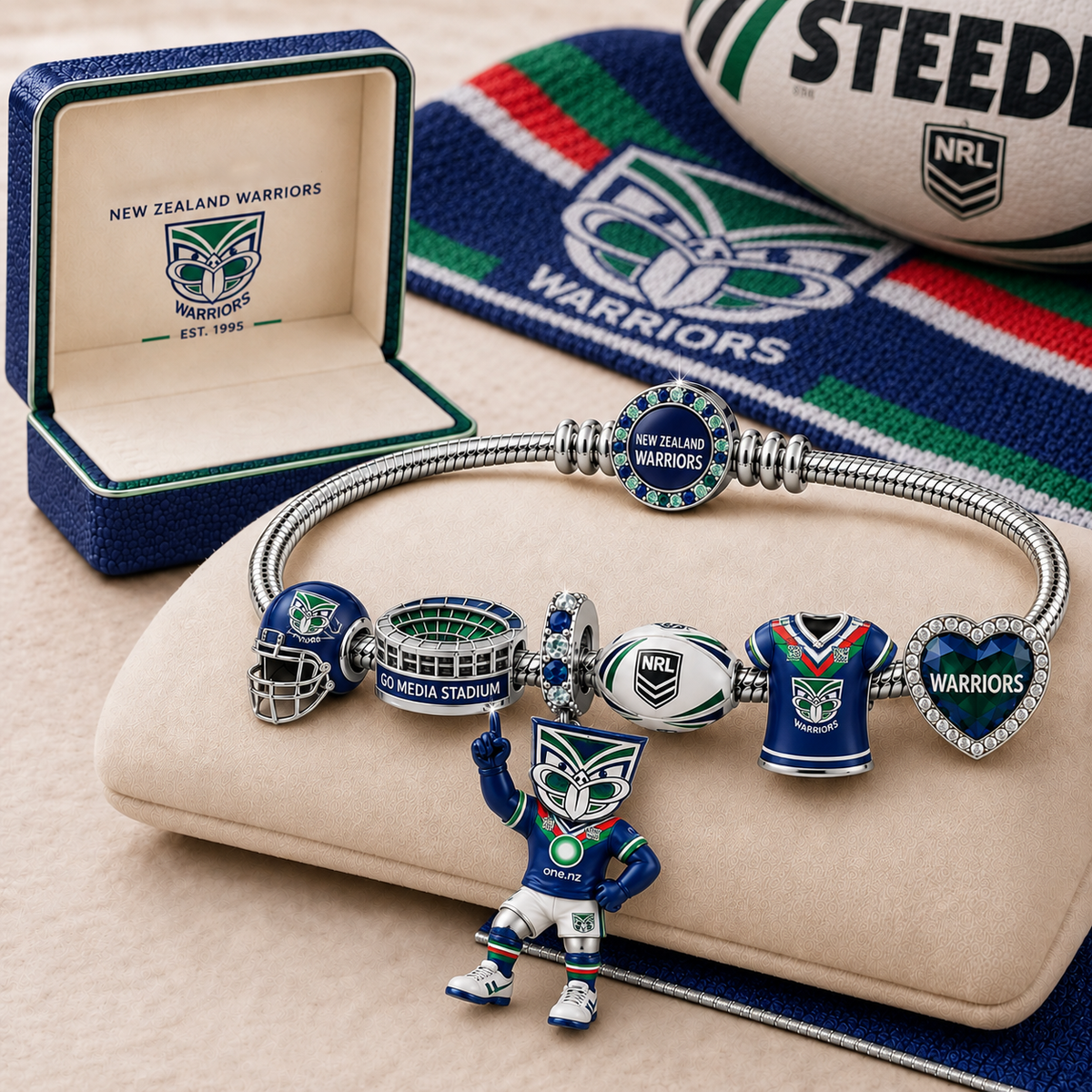 Premium NRL WAR Gold Charm Bracelet Set