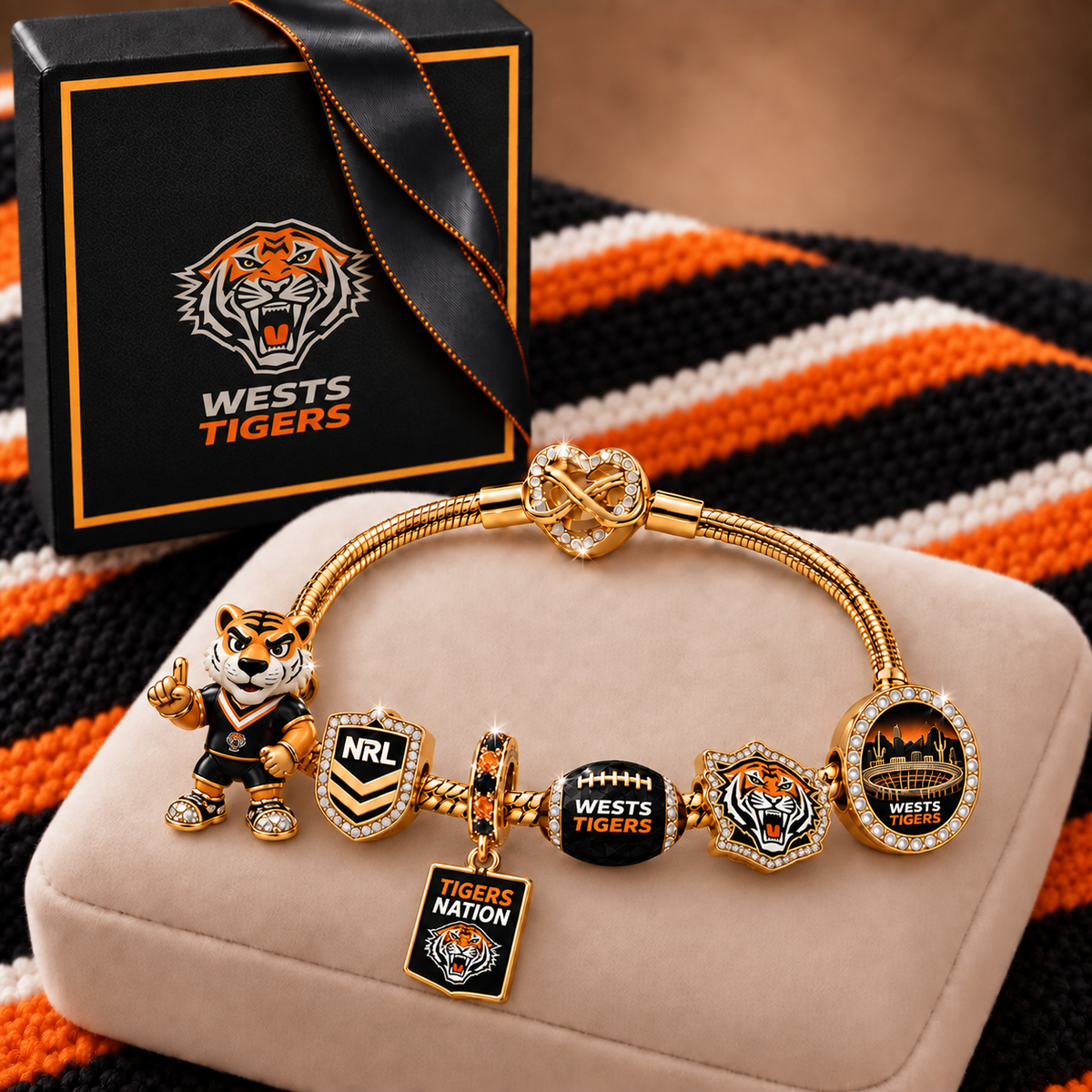 Premium NRL WT Collector Rose Gold Charm Bracelet V6