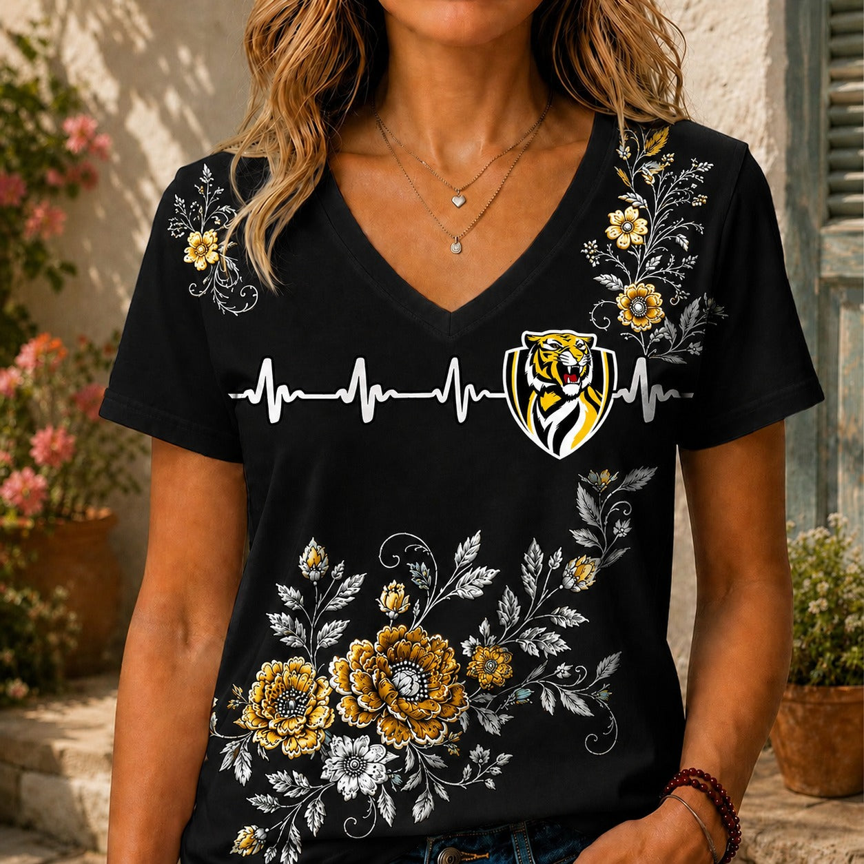 RIC x AFL Luxury Women V-Neck Shirt