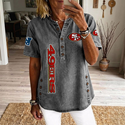SAN x NFL Women’???s Denim Casual Tops DATND LBN 190526