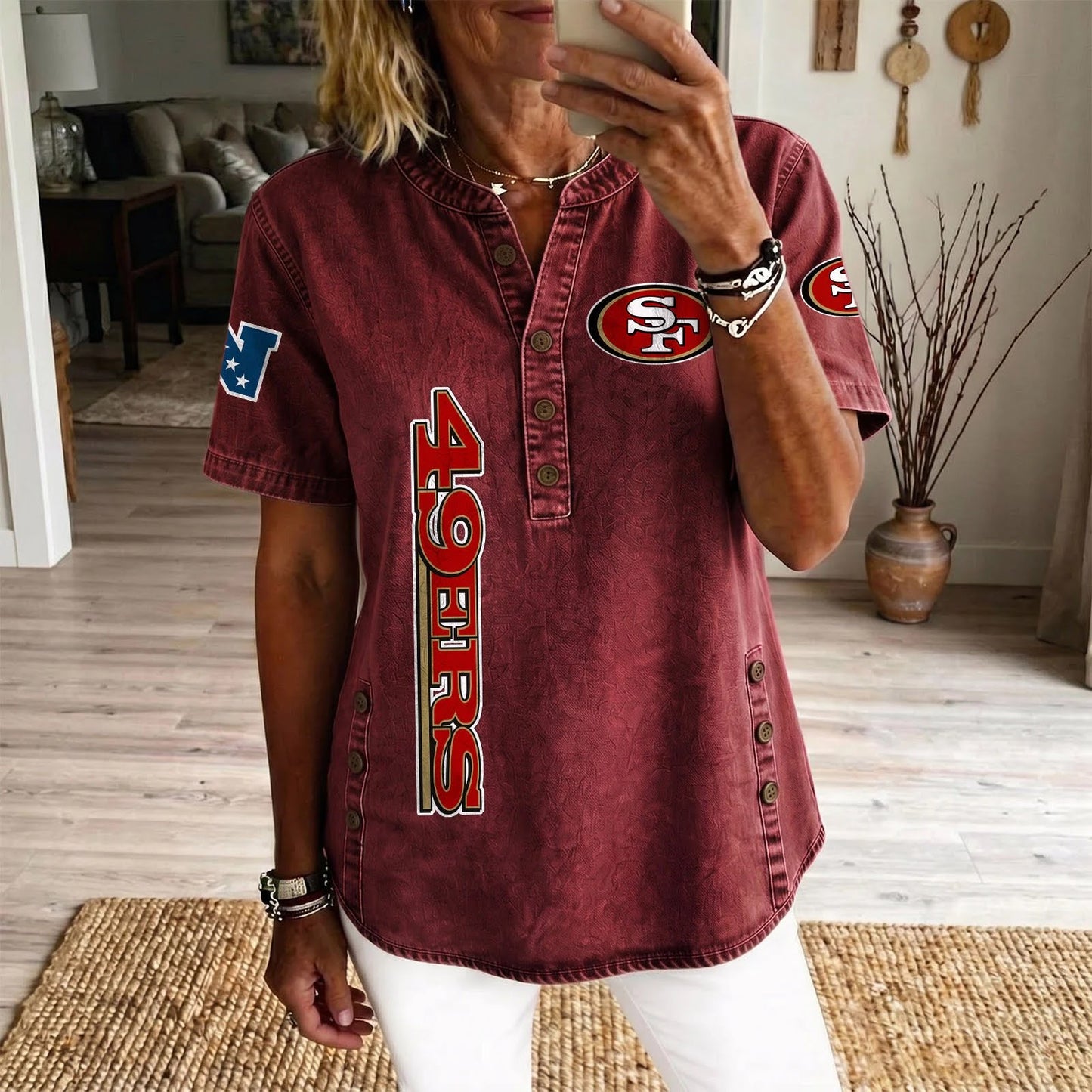 SAN x NFL Women’???s Denim Casual Tops DATND LBN 190526