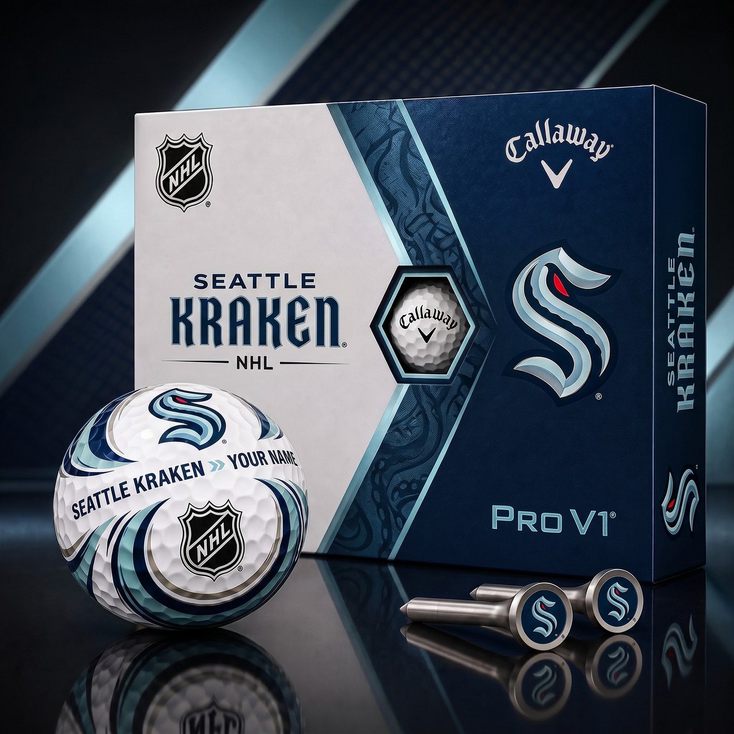 SEA X PREMIUM NHL PERSONALIZED PRO V1 GOLF BALL SET COLLECTOR EDITION