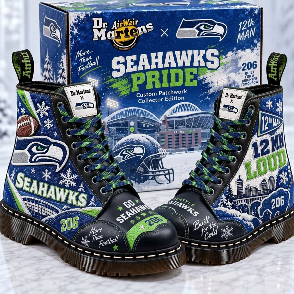 SEA X Premium NFL Leather Lace-Up Boots