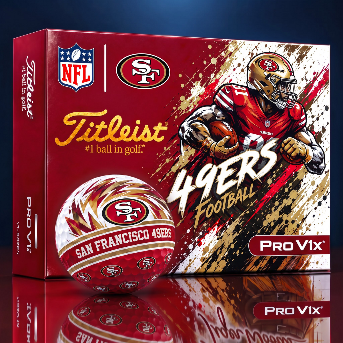SF x Custom NFL Dynamic Paint Splatter Golf Balls