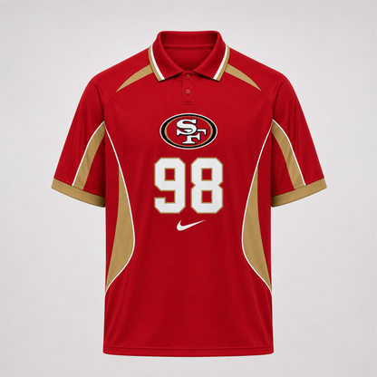 SF49 Premium NFL Custom Number Sports Style Polo Shirt