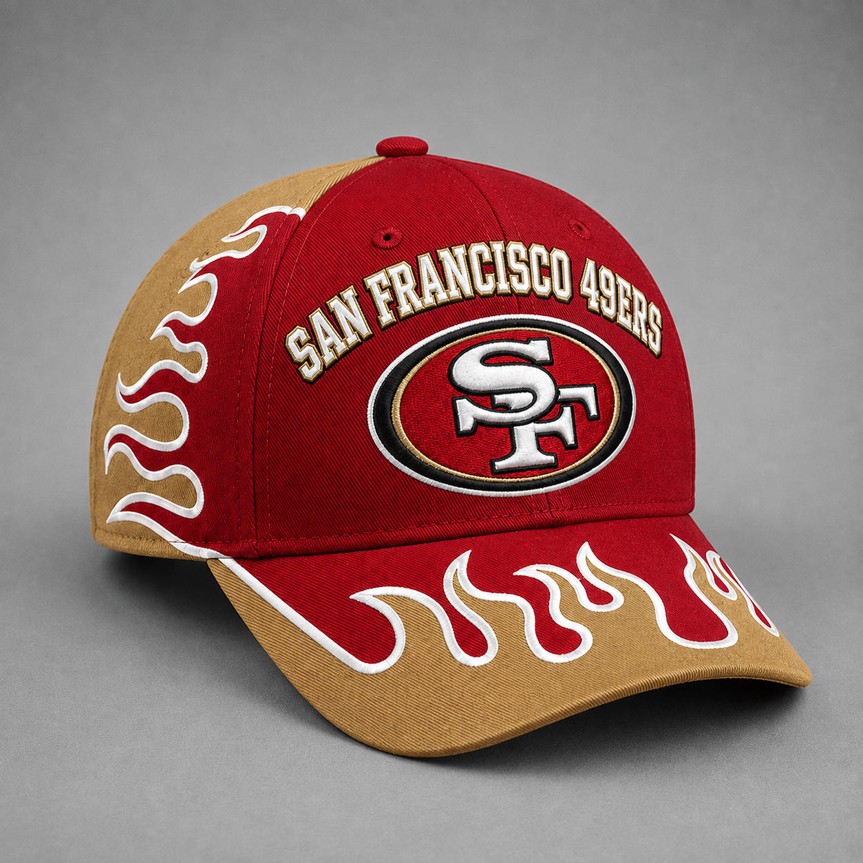 SF49 Premium NFL Flame Curved Brim Baseball Cap