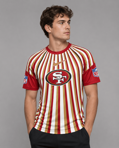 SF49 Premium NFL Men’s Athletic Vertical Stripe T-Shirt