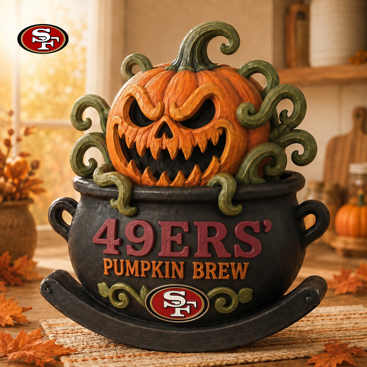 SF49 Premium Pumpkin Brew Wooden Block Custom Shape 3 Layers
