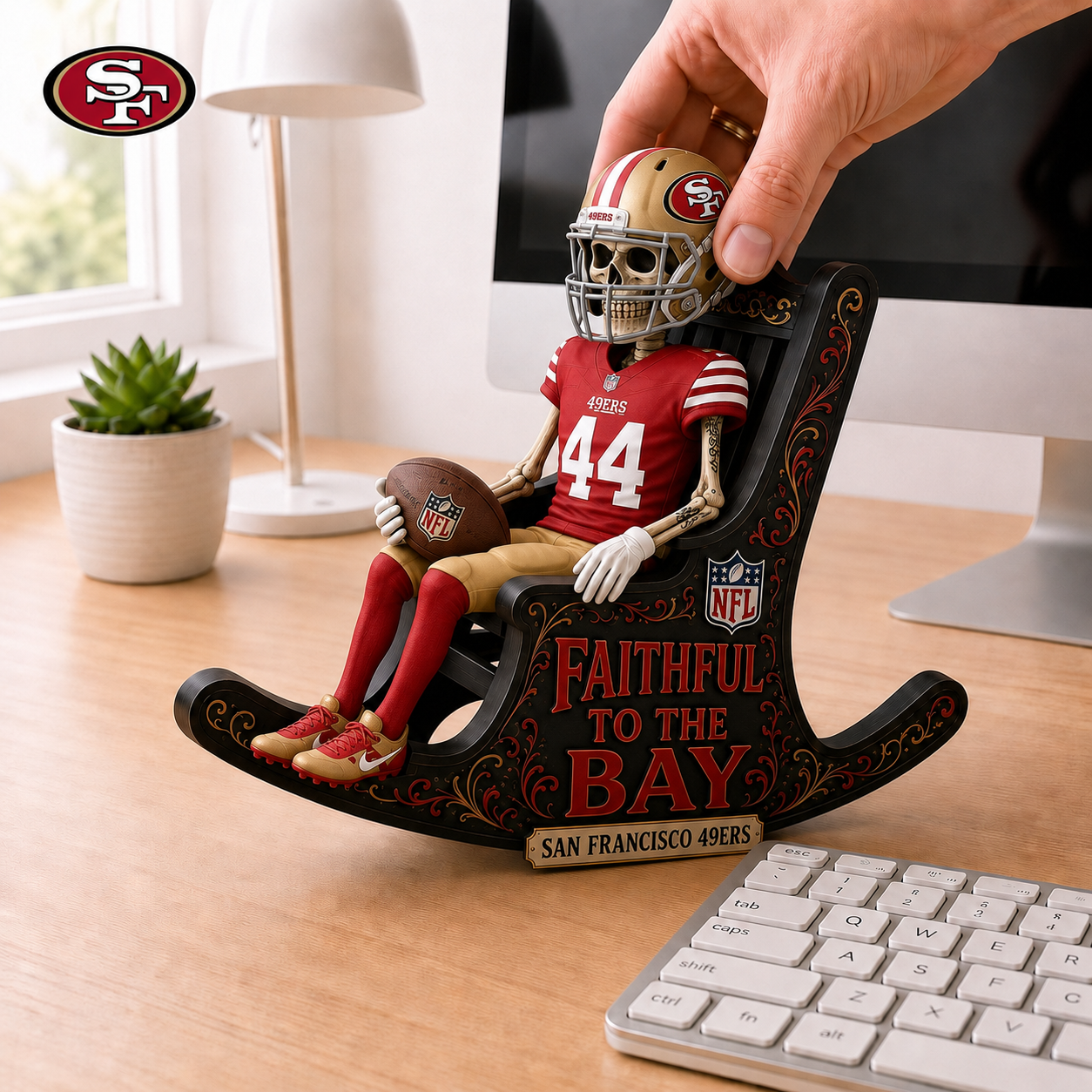 SF49 x NFL Skeleton Rocking Chair Custom Shape 3 Layers