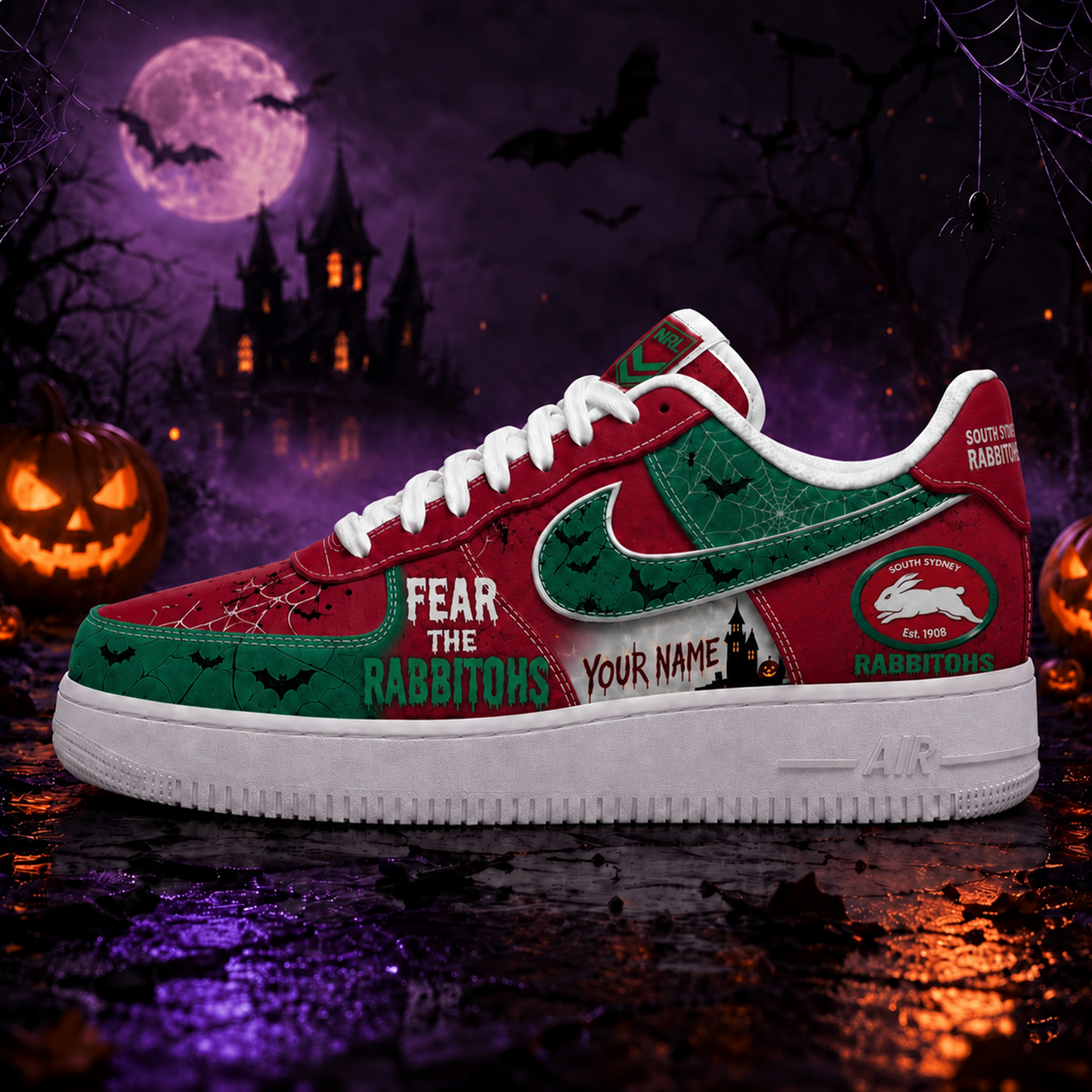 SSR Premium NRL Fear The Team Halloween AF1 Sneakers