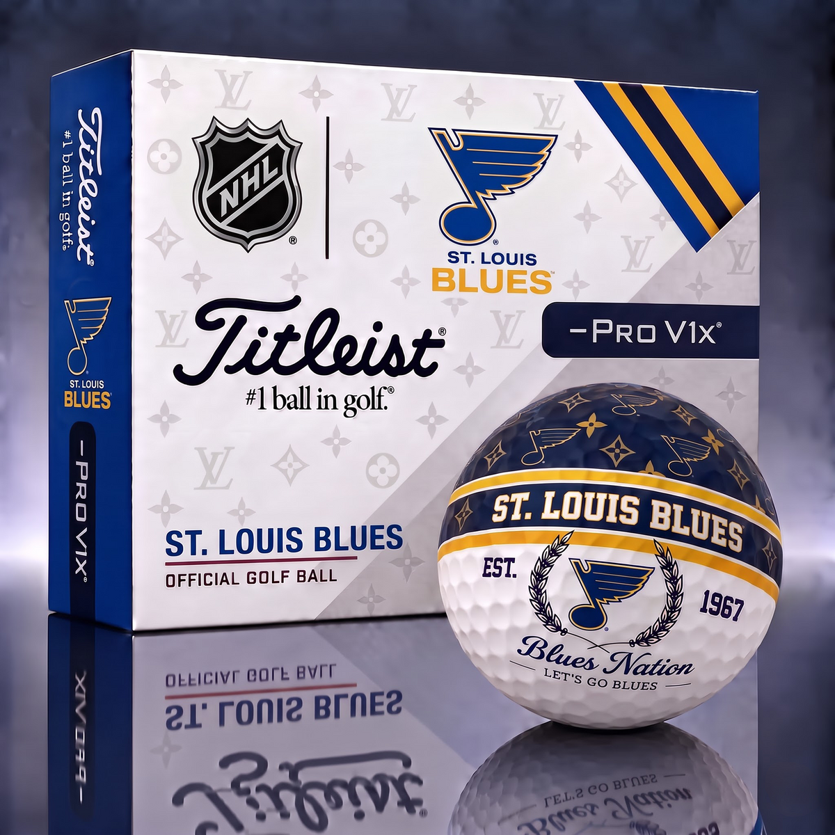 STL X NHL Custom LV x Titleist Pro V1 Golf Balls Set