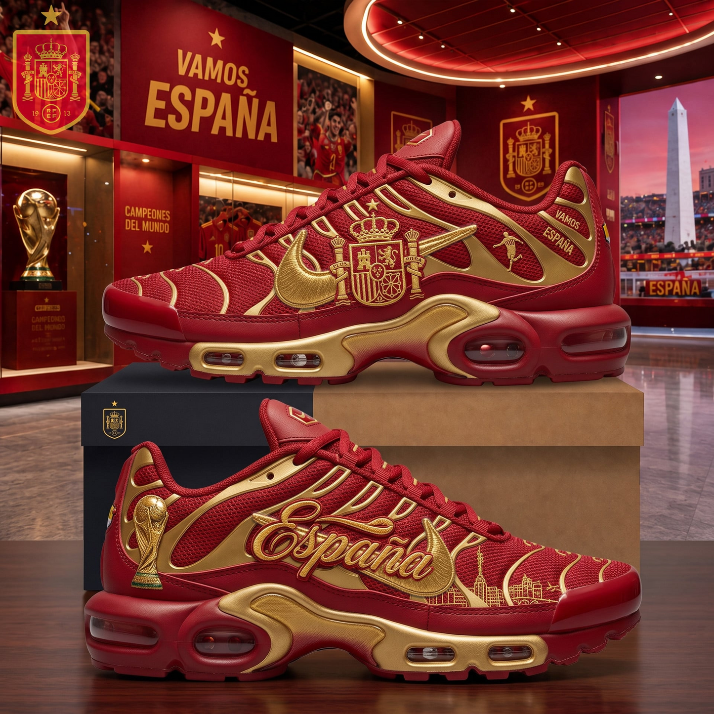Spain National Football Team 2026 World Cup Champions Air Max Shoes Plus