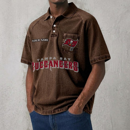 TB x NFL Men's Distressed Turn-Down Collar Polo DATND TANTD 250526