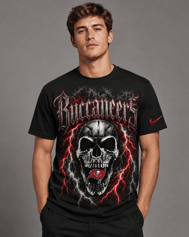 TBB Premium NFL Premium Skull Lightning Graphic T-Shirt