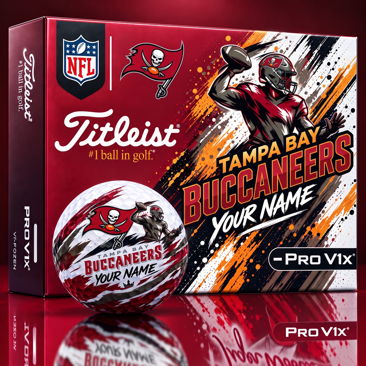TBB x Personalized NFL Titleist Pro V1x NFL Golf Balls