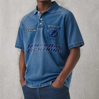 TBL x NHL Men's Distressed Turn-Down Collar Polo DATND TANTD 250526