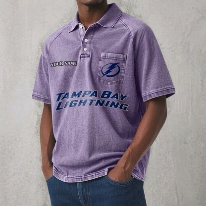TBL x NHL Men's Distressed Turn-Down Collar Polo DATND TANTD 250526